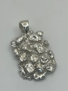 3" großes Nugget schwer 4. OZ dicker Anhänger Sterling Silber 925 - Bild 1 von 10
