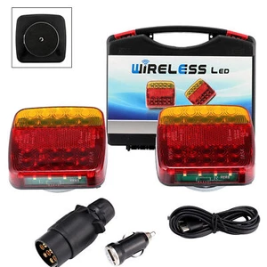 12-24V Rücklicht Anhänger Leuchtensatz kabellos Magnet Funk Wireless Akku 20 LED - Zdjęcie 1 z 12