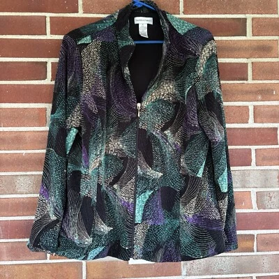 Chaqueta Topper Drapers & Damon’s Negra Verde Púrpura Dorada Talla XL A837 Foto 1 de 4