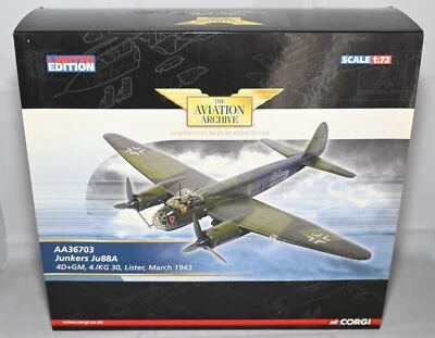 CORGI AVIATION ARCHIVE AA36703 JUNKERS JU88A 4D+GM MARCH 1943  1:72 LTD ED - Image 1 of 4