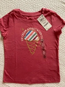 NWT Girls Epic Threads Toddler Girls Short Sleeve Ice Cream Glitter T-shirt,4T/4 - Picture 1 of 3
