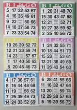 600 PAPER Bingo Cards Square 1 On Single Sheets 6 Assorted Colors