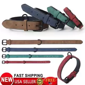 Collar ajustable duradero de cuero acolchado suave para perros pequeños medianos grandes NUEVO - Imagen 1 de 16