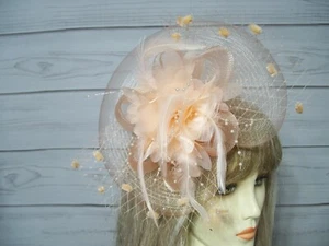 Pfirsich Fascinator Kentucky Derby Fascinator Hut, Hochzeit Hut, Ostern Tee Party - Bild 1 von 4