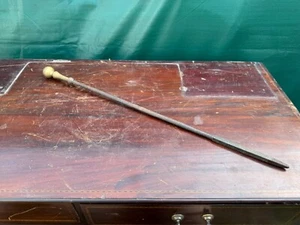 VINTAGE BRASS & WROUGHT IRON FIREPLACE POKER – TURNED HANDLE, 68CM LENGTH, PERIO - Picture 1 of 5