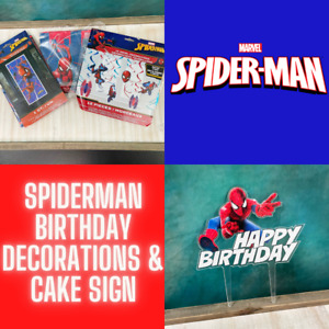 Spiderman Birthday Party Decorations & Cake topper Marvel