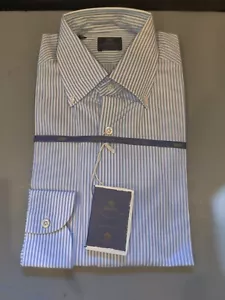 Ivy league Borrelli Napoli Royal shirt 15 3/4 Bengal stripe Totally hand made - Picture 1 of 6