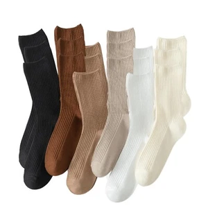 18 Pairs Women's Crew Socks Casual Athletic Aesthetic Socks Neutral Cotton Socks - Picture 1 of 9