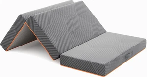 Folding Small Single Mattress 75x190cm 15cm Gel Memory Foam Tri-Fold Grey - Picture 1 of 12
