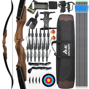 60" ILF Recurve Bow Arrows Set Archery 30-60lbs Limb American Bow Target Hunting - Picture 1 of 27