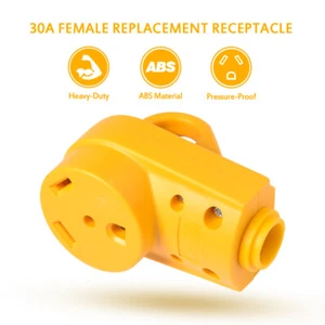 RV 30AMP Receptacle Plug Female Power Cord End Replacement Electrical Plug 125V - Bild 1 von 7