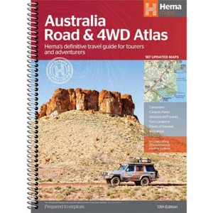 Hema Australia Road and 4WD Atlas 13th Edition 187 Updated Maps (Spiral Bound) - Picture 1 of 1