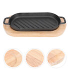 Grizzler Pan With Wooden Base For Perfect Steak And Seafood