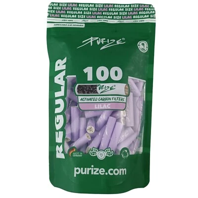 PURIZE 100 Aktivkohlefilter LILAC Lila ø 9mm Filter Pfeifenfilter Kohlefilter - Bild 1 von 4