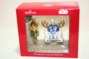 Star Wars Hallmark R2D2 CUERNOS DE RENO C3PO Vacaciones Navidad Adorno Disney - Imagen 1 de 7