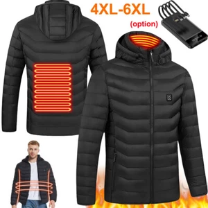 2 Areas Electric USB Heated Jacket Men Women Heating Thermal Coat Warmer Battery - Picture 1 of 24