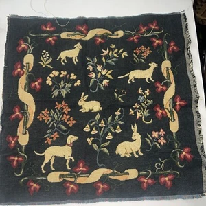 Vtg Old World weavers Medieval Pictorial Tapestry Cozy For Wall Art Pillow 20x19 - Picture 1 of 5