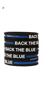  BACK THE BLUE Wristbands Silicone Awareness Bracelets with Thin Blue Line