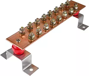 Copper Ground Bus Bar Kit Wall/Surface Mount .16"*2.3"*11.8" Ground Bar Kit - Picture 1 of 4