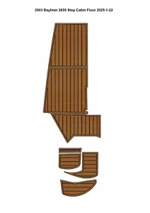 2003 Bayliner 2855 Step Cabin Floor Pad Boat EVA Foam Faux Teak Deck Floor Mat - Bild 1 von 18