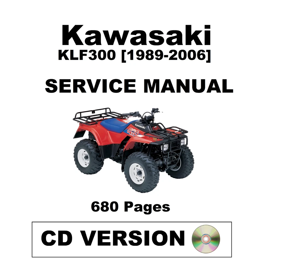 Kawasaki KLF300 [1989-2006] ATV Service Repair Maintenance Manual - CD (Disc) - image 1 of 1