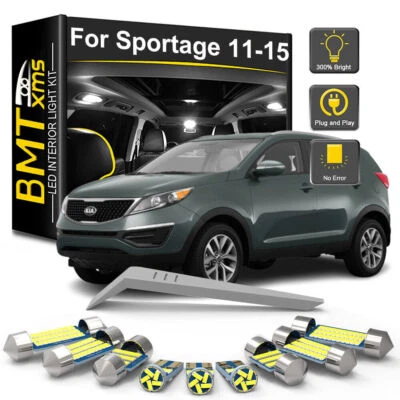 Kit éclairage intérieur 11 pièces LED pour KIA Sportage 3 MK3 2011 2012 2013 2014 2015 - Photo 1/4