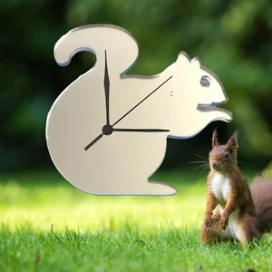 Squirrel Shaped Silent Tick Acrylic Clocks - Many Colours, Bespoke Made - Picture 1 of 7