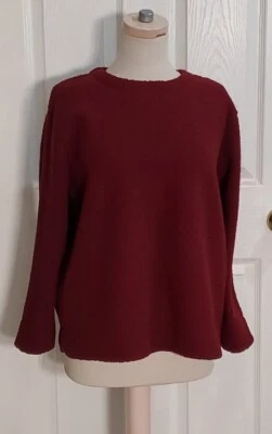 Suéter Lee S M & L Acogedor Pullover Cuadrado Granate Tejido Esencial Para Mujer NUEVO Foto 1 de 4