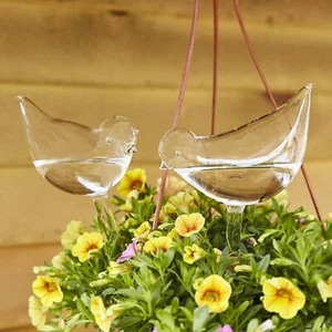 6Pcs Bird Shaped Plant Waterer Automatic Glass Bird Shape Design Plant Water ND2 - Picture 1 of 12