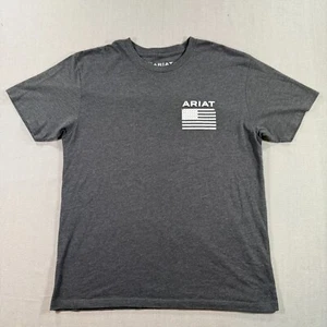Ariat T-Shirt Herren Medium Grau Flagge Grafik Kurzarm USA Arbeit - Bild 1 von 7