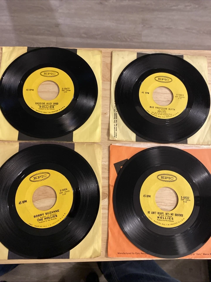 Hollies 45 об/мин записи лот из 4 Epic он не тяжелый, он мой брат и т. д. VG + - Изображение 1 из 2