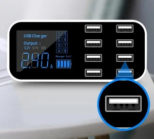 Car Charger 8-Port USB fast charging LCD Display Adapter USB Hub for phone/ipad - Picture 1 of 13