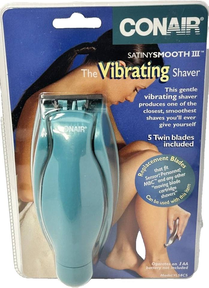 Afeitadora vibratoria Conair 1999 en seco/húmedo Satiny Smooth III NUEVA 5 hojas incluidas Foto 1 de 4