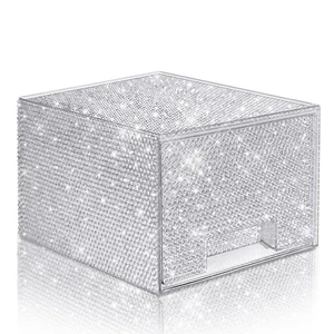 Bling Stackable Cosmetic Organizer with Silver Rhinestones, Glitter Acrylic D... - Bild 1 von 6