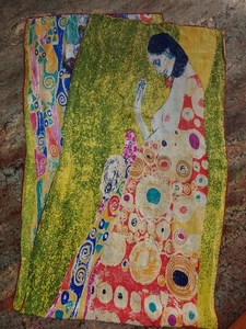 Gustav Klimg Seide Hope ll Schal österreichisch symbolistisch Textil Reproduktion 16x64" - Bild 1 von 12