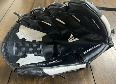 Easton-Youth Baseball/Softball Glove 11”-Black/White-NS11FPBK-Leather-Right Hand - Image 1 of 4