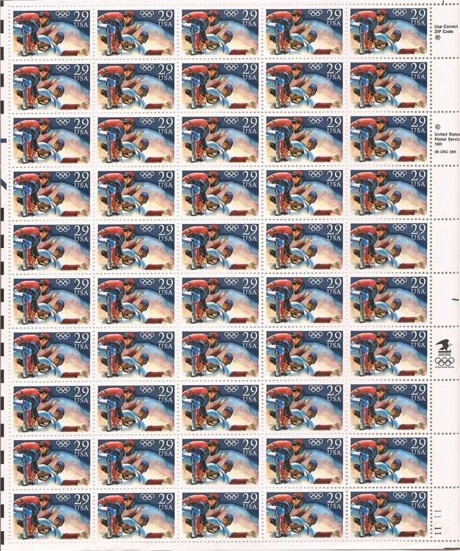 US Stamp 1999 Olympic Baseball - 50 Stamp Sheet - Scott #2619 - Image 1 of 1