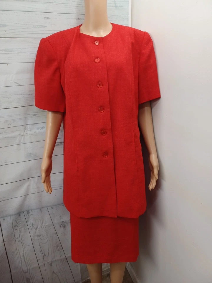 Morgan Miller женщин костюмы юбка Blazer куртка красный размер 16 Вт короткий рукав   - Изображение 1 из 4