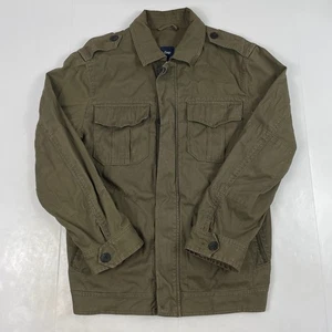 Gap Jacket Mens Medium Green Military Canvas Cargo Full Zip Utility Field Y2K - Picture 1 of 13