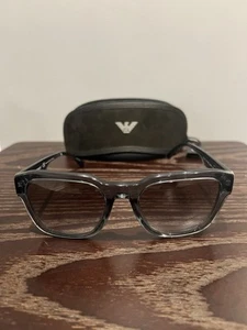Emporio Armani Shiny Transparent Green Square Sunglasses - Picture 1 of 15