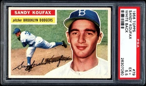 1956 Topps #79 Sandy Koufax PSA 5.5 CENTERED Fanatics-A White Back (lower pop) - Picture 1 of 2