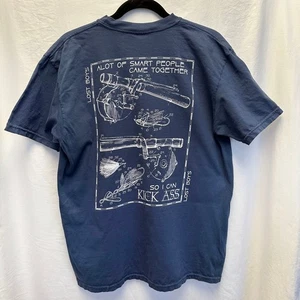 Lost Boys Fly Fishing Graphic Tshirt Large Blue Short Sleeve Heavyweight Cotton - Picture 1 of 8