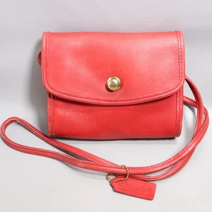 Bolso Bandolera Coach Chrystie De Colección con Solapa S Bolso de Bolsillo de Cuero Rojo Brillante - Imagen 1 de 20