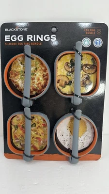 Blackstone Silicone Egg Rings Bundle, NEW, 8 Pieces, 4 Circles 4 Squares - Image 1 of 4
