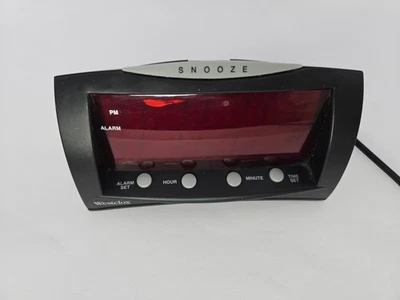 Westclox 66705 Large LED Alarm Clock, Red Display, Tested - Image 1 of 4