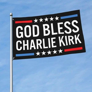 God Bless Charlie Kirk Flag 3x5 Ft Justice For Charlie Kirk Freedom Patriot Flag - Picture 1 of 3