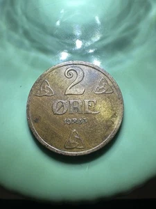 1935 Norway 2 Ore Die Break Some DDO, DDR, Bad Alloy Mix - Picture 1 of 6