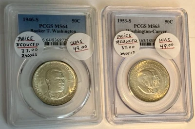 1946-1953S Two Commemorative Half Dollars UNC PCGS Certified - Image 1 of 4