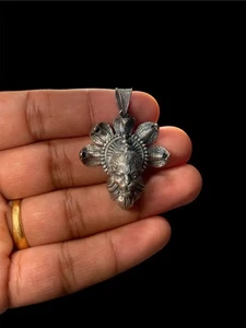 925 Sterling Silver Lord Narasimha Pendant | Handcrafted 3D Design | 12.3g - Picture 1 of 5