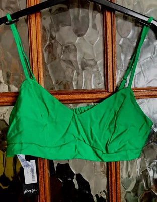 BNWT Ladies NASTY GAL Plain Bright IRISH Shamrock GREEN Textured Bralette Top 14 — 第 1/4 张图片
